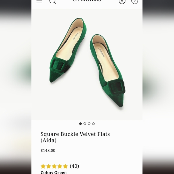 Aida Square Buckle Velvet Flats! Size 10 - Picture 5 of 10